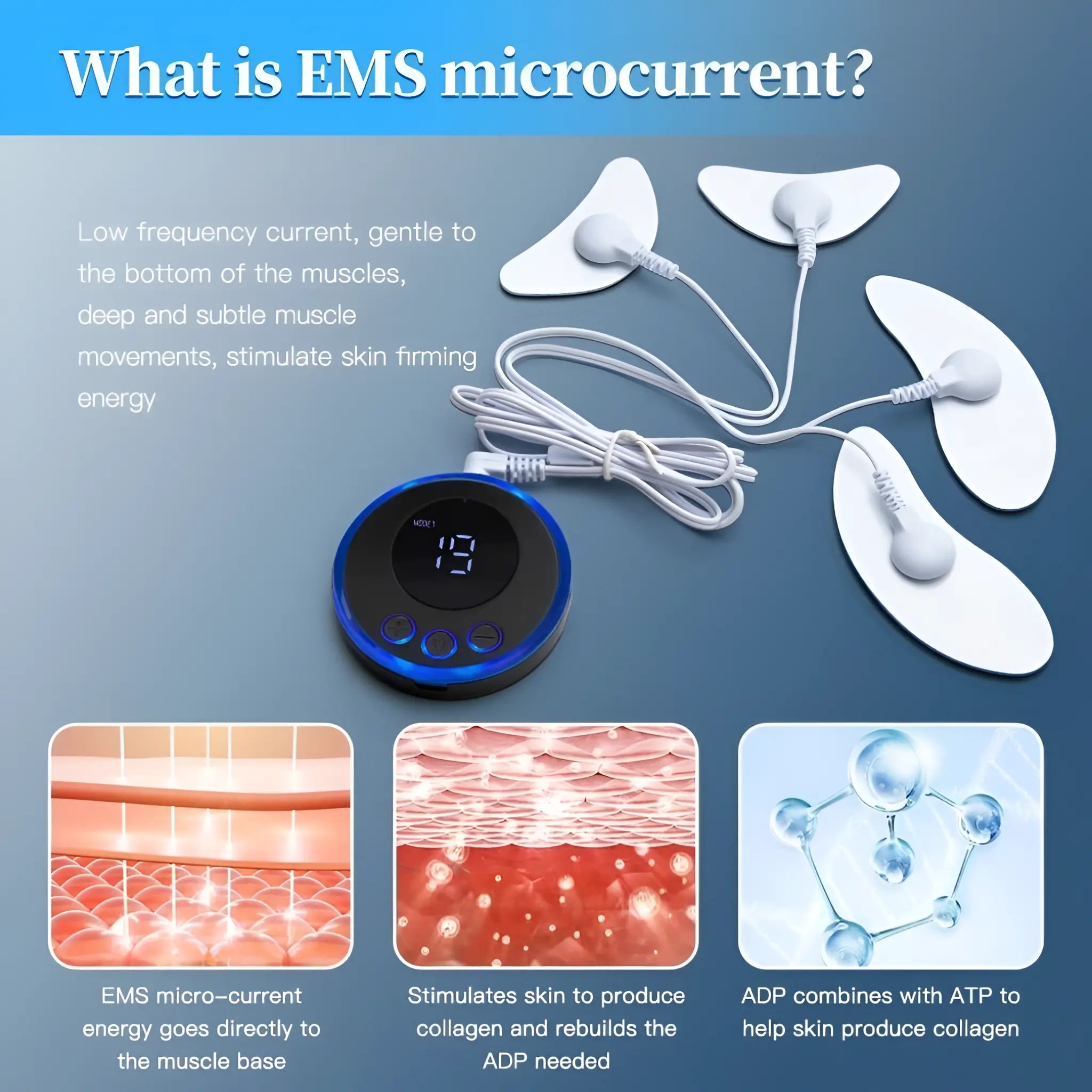 Ems Facial Massager Microcurrent Muscle Stimulator - onlinemegasale.com