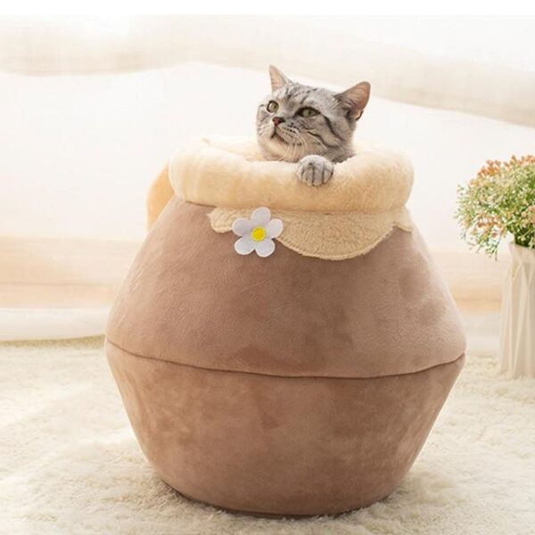 CozyCave Cute Winter Foldable Soft Plush Cat Bed