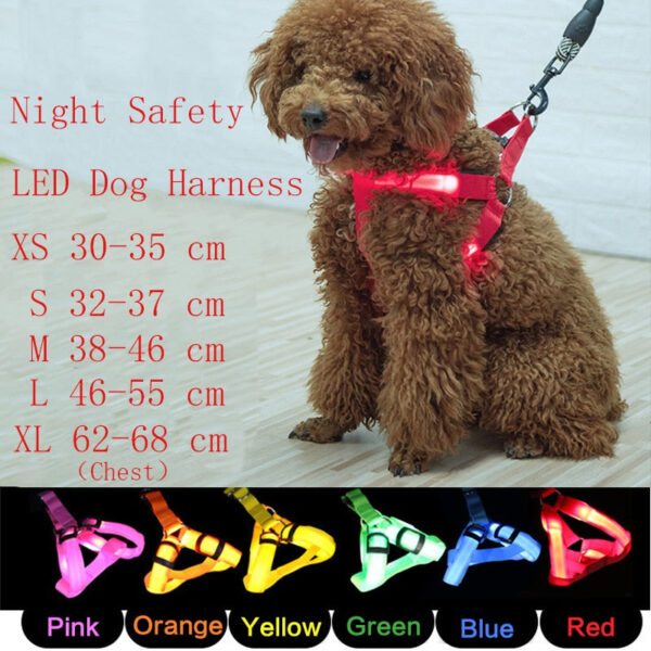 Pet Safety LED Harness Dog Flashing Light Harness LED Dog Harness
