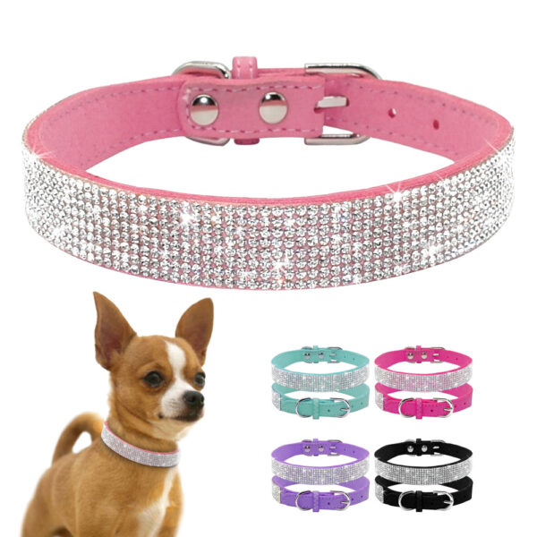 Crystal Rhinestone Reflective Dog Collar