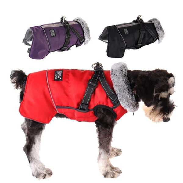Dog Waterproof Coat Winter Jacket With Harness