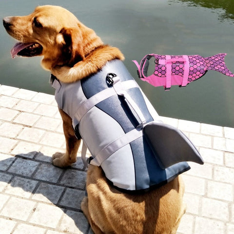 Dog Shark Life Jacket Swimsuit Vest - onlinemegasale.com