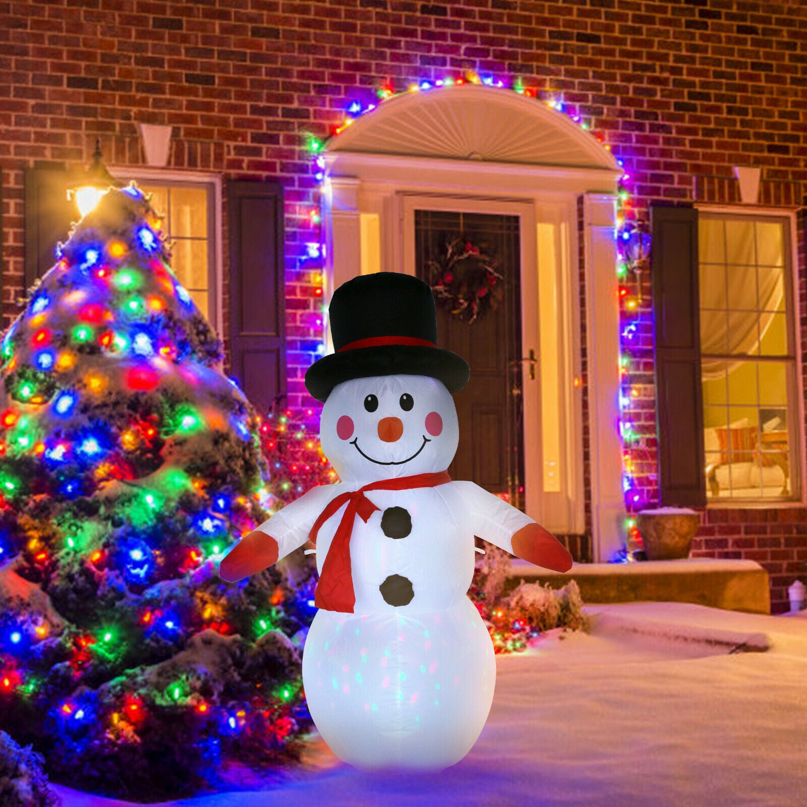 4FT Christmas Inflatable Snowman Blow Light Up Outdoor Yard Decoration - onlinemegasale.com 4FT Christmas Inflatable Snowman Blow Light Up Outdoor Yard Decoration - onlinemegasale.com