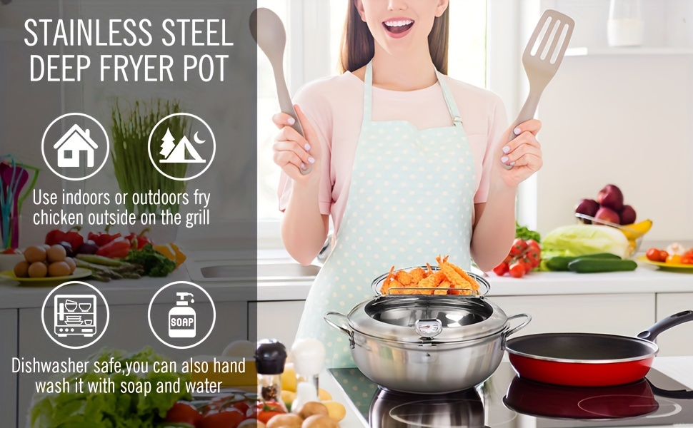 Stainless Steel Deep Fryer with Temperature Control - onlinemegasale.com Stainless Steel Deep Fryer with Temperature Control - onlinemegasale.com