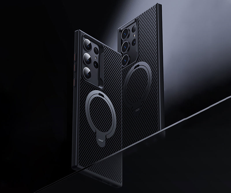 Samsung Magsafe Series | Carbon Fiber Ring Holder Mobile Phone Case - onlinemegasale.com