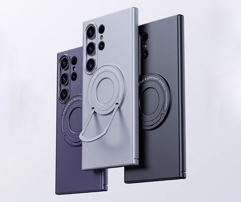 Samsung Magsafe Series | Frosted Folding Stand Mobile Phone Case - onlinemegasale.com