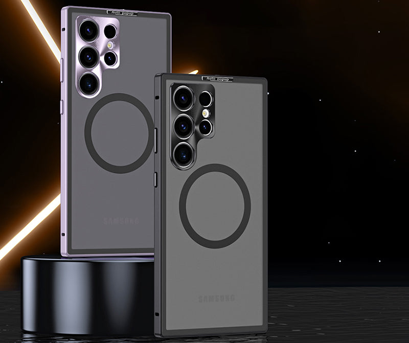 Samsung Magsafe Series | Metal Frame Frosted Glass Phone Case - onlinemegasale.com Samsung Magsafe Series | Metal Frame Frosted Glass Phone Case - onlinemegasale.com