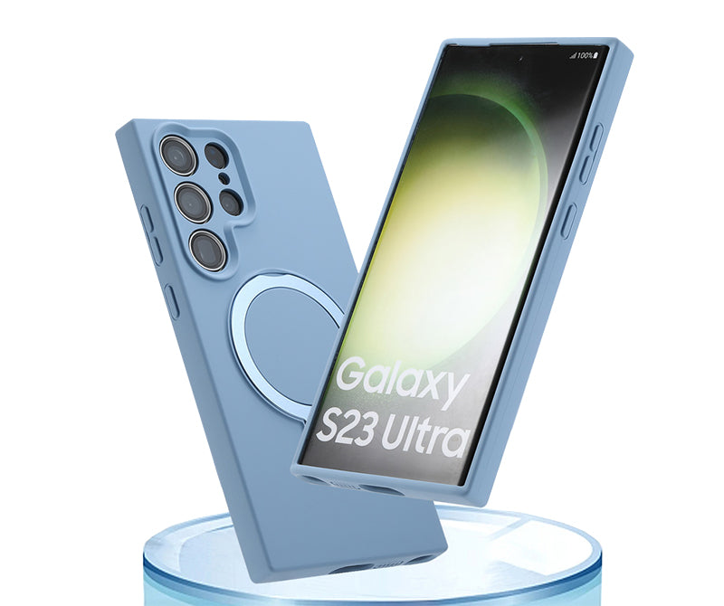 Samsung Magsafe Series | Liquid Silicone Foldable Stand Phone Case - onlinemegasale.com