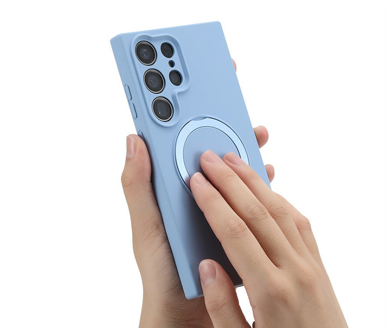 Samsung Magsafe Series | Liquid Silicone Foldable Stand Phone Case - onlinemegasale.com