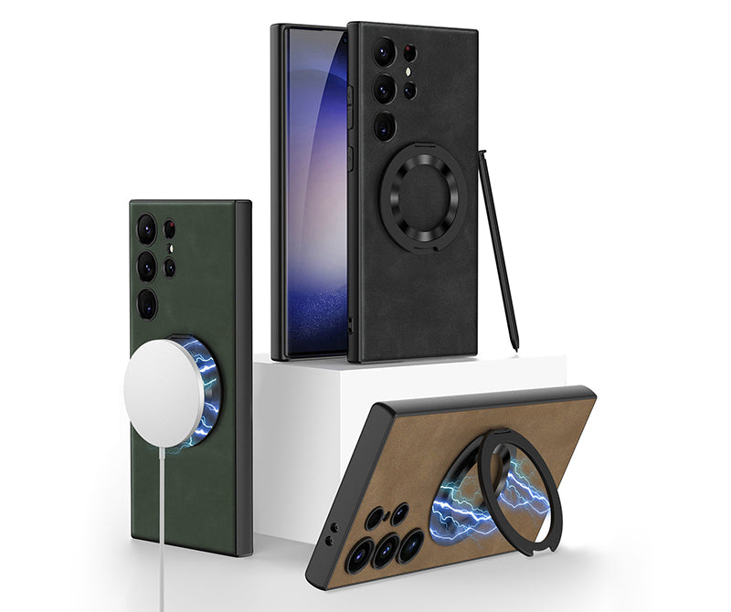 Samsung Magsafe Series | Ring Frosted Leather Case - onlinemegasale.com Samsung Magsafe Series | Ring Frosted Leather Case - onlinemegasale.com