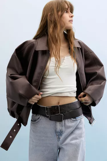 Nara™ - Oversized Faux Leather Bomber Jacket