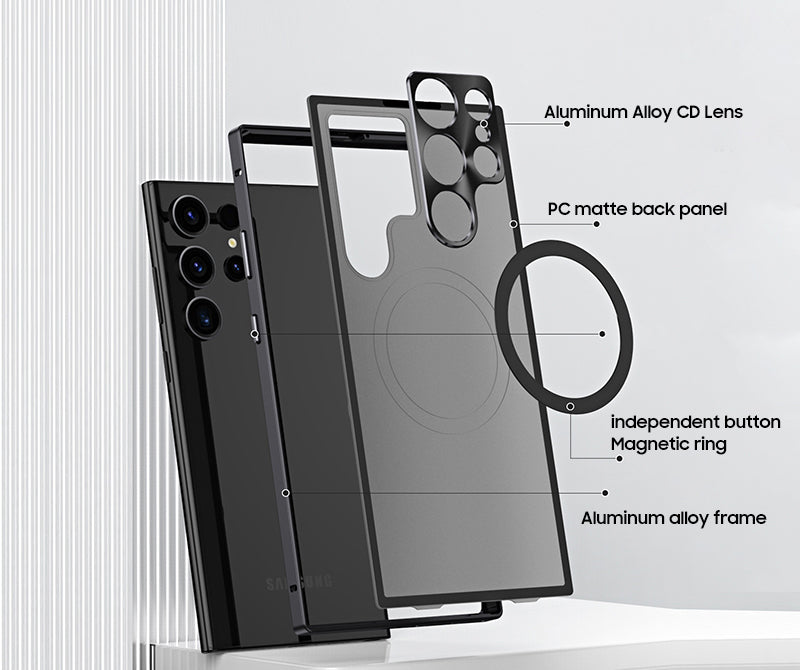 Samsung Magsafe Series | Metal Frame Frosted Glass Phone Case - onlinemegasale.com Samsung Magsafe Series | Metal Frame Frosted Glass Phone Case - onlinemegasale.com