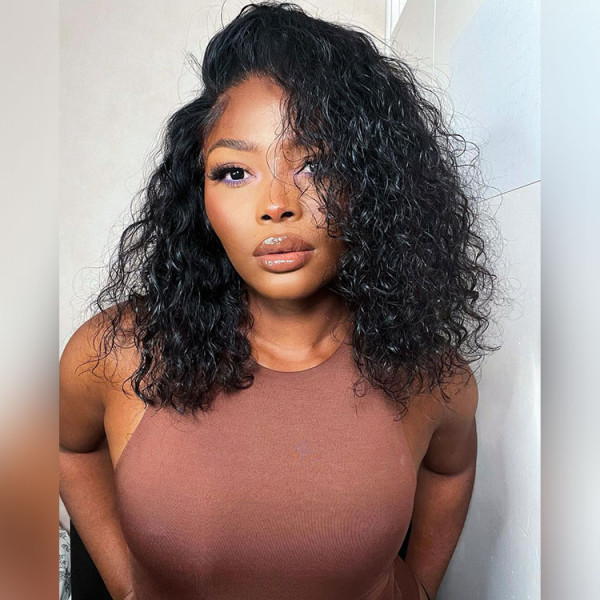 Cranberry Water Wave Lace Front Bob Wigs Short Brazilian Human Hair Wigs For Black Women