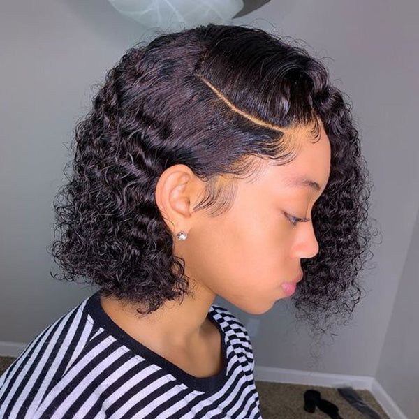 Cranberry Curly Lace Front Bob Wigs Short Brazilian Human Hair Wigs For Black Women