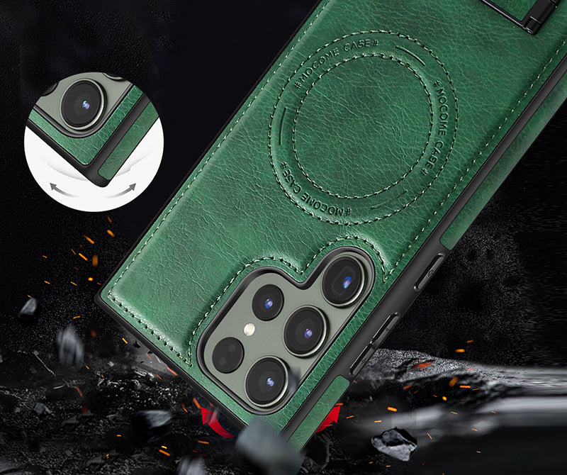 Samsung Magsafe Series | Business Magsafe Leather Case with Stand - onlinemegasale.com