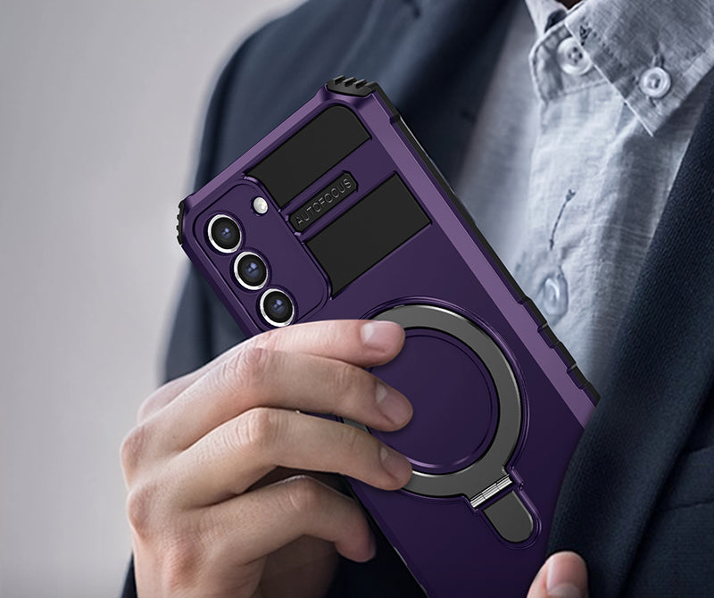 Samsung Magsafe Series | Rotating Magnetic Ring Stand Mobile Phone Case - onlinemegasale.com