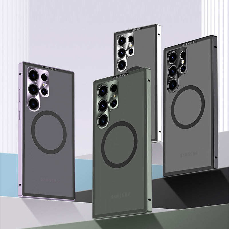 Samsung Magsafe Series | Metal Frame Frosted Glass Phone Case - onlinemegasale.com Samsung Magsafe Series | Metal Frame Frosted Glass Phone Case - onlinemegasale.com