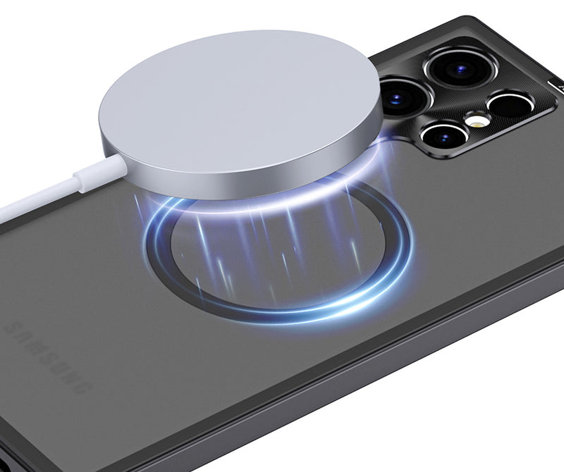 Samsung Magsafe Series | Metal Frame Frosted Glass Phone Case - onlinemegasale.com Samsung Magsafe Series | Metal Frame Frosted Glass Phone Case - onlinemegasale.com