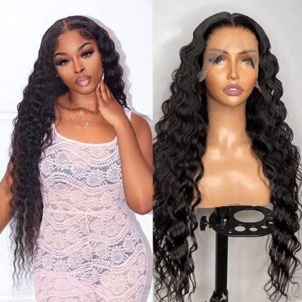 12A Cranberry Loose Deep Wave 13X4 HD Lace Front 180 Density Human HairWigs