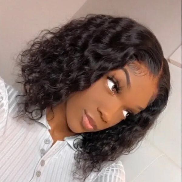 Cranberry Lace Closure Short 10-12 inches Bob Water Wave Glueless Human Hair Wig