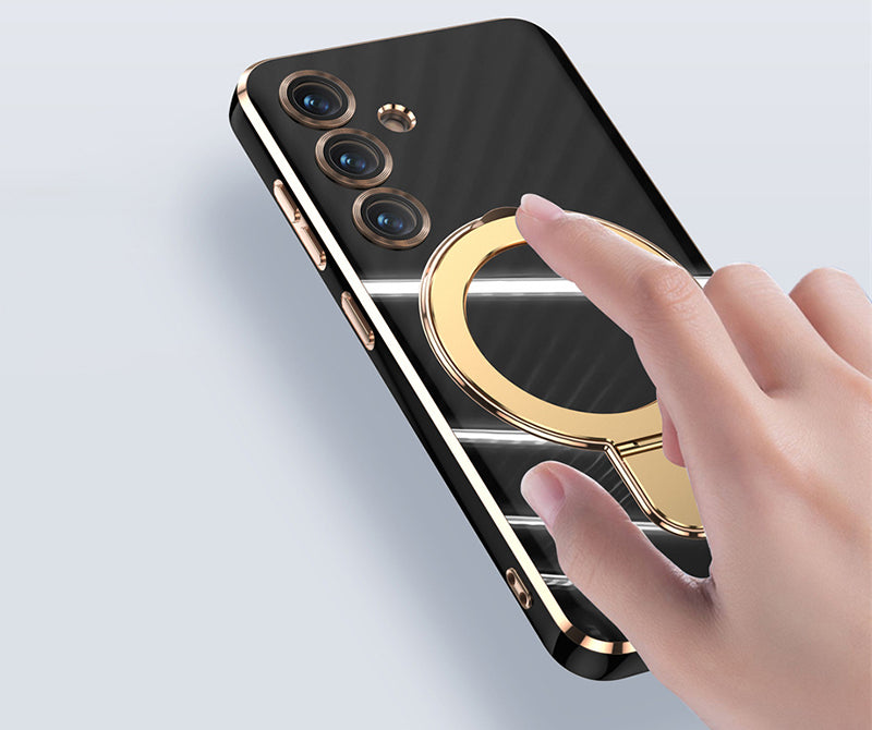 Samsung Magsafe Series | Electroplated Magnetic Ring Mobile Phone Case - onlinemegasale.com
