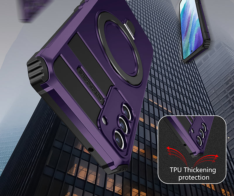 Samsung Magsafe Series | Rotating Magnetic Ring Stand Mobile Phone Case - onlinemegasale.com