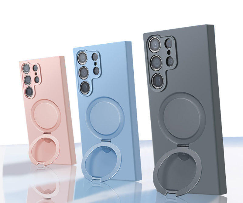 Samsung Magsafe Series | Liquid Silicone Foldable Stand Phone Case - onlinemegasale.com