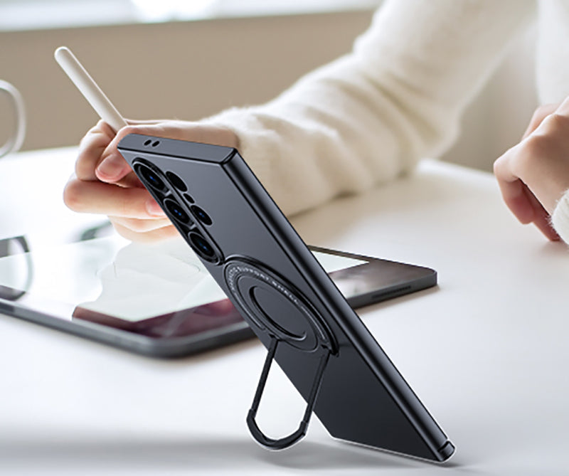 Samsung Magsafe Series | Frosted Folding Stand Mobile Phone Case - onlinemegasale.com