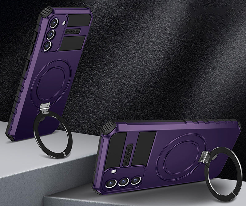 Samsung Magsafe Series | Rotating Magnetic Ring Stand Mobile Phone Case - onlinemegasale.com