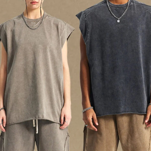 Men's Washed Round Neck Tank