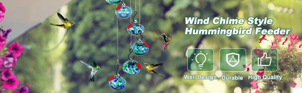 New Charming Wind Chimes Hummingbird feeders Garden Decor - onlinemegasale.com