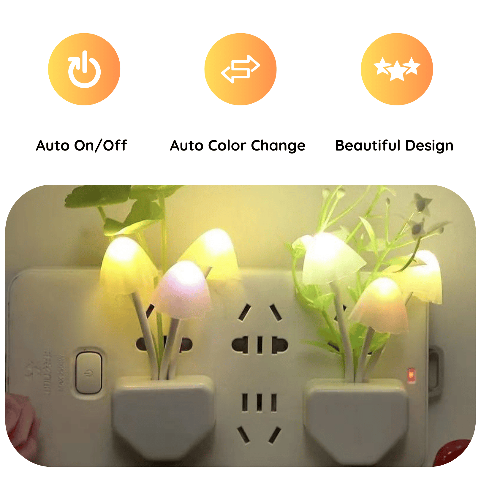 LED Mushroom Multi-color Night Lights - onlinemegasale.com