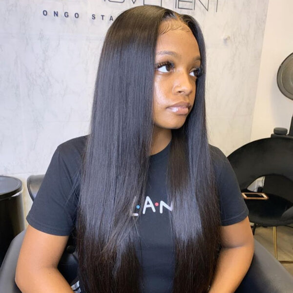 Cranberry 10A Peruvian Human Hair 4x4 inch Lace Closure Wig Natural Color Straight Remy Hair Lace Wigs