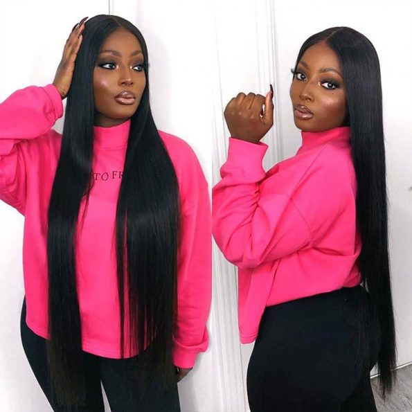 Cranberry 10A Glueless Silky Straight 4X4 Lace Closure Human Hair Affordable Wig