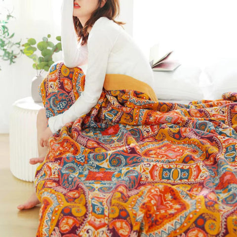 Sunrise Boho Reversible Blanket - onlinemegasale.com