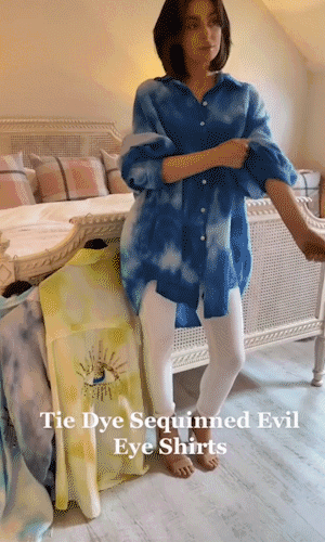 Tie Dye Sequinned Evil Eye Shirt (Buy 2 Free Shipping) - onlinemegasale.com