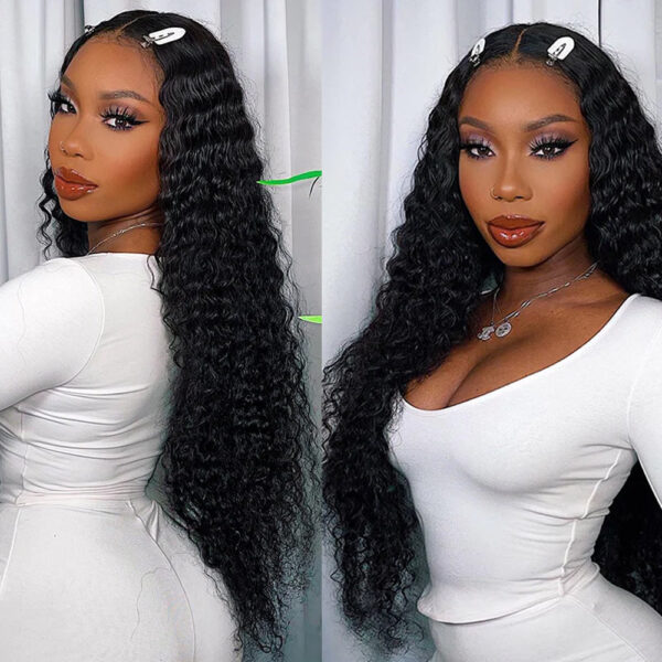 Cranberry 10A Brazilian Remy Human Hair Wigs Deep Wave 4x4 Lace Closure Wigs