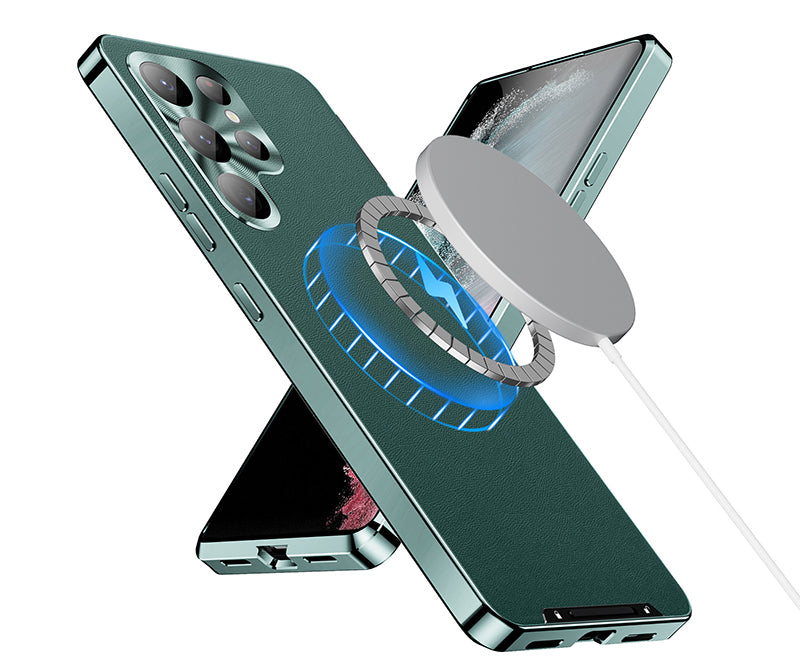 Samsung Magsafe Series | Locking Genuine Leather Case - onlinemegasale.com