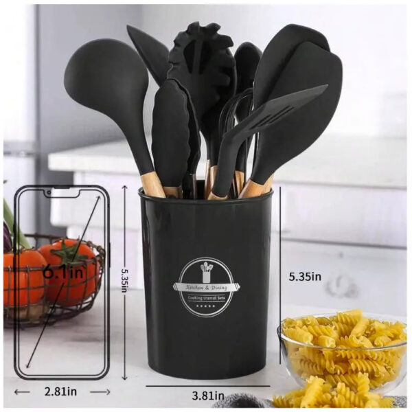 White Silicone Non-Stick Cooking Utensil Set, 12pcs