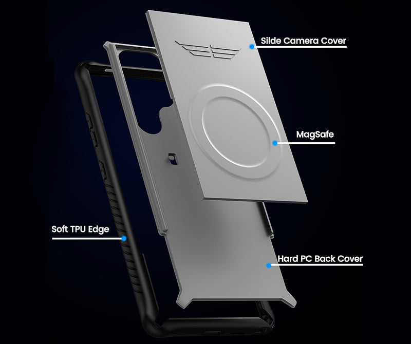 Samsung Magsafe Series | Lens Sliding Window Anti-Fall Phone Case - onlinemegasale.com