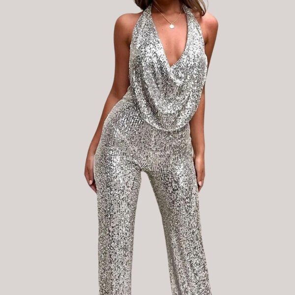 Chic Women's Sleeveless Jumpsuit – Stylish Wide-Leg Design for Any Formal Occasion