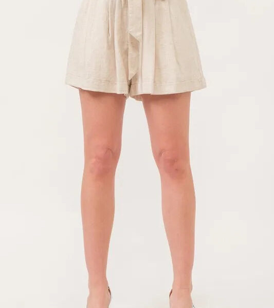 And The Why Linen Blend Flowy Shorts