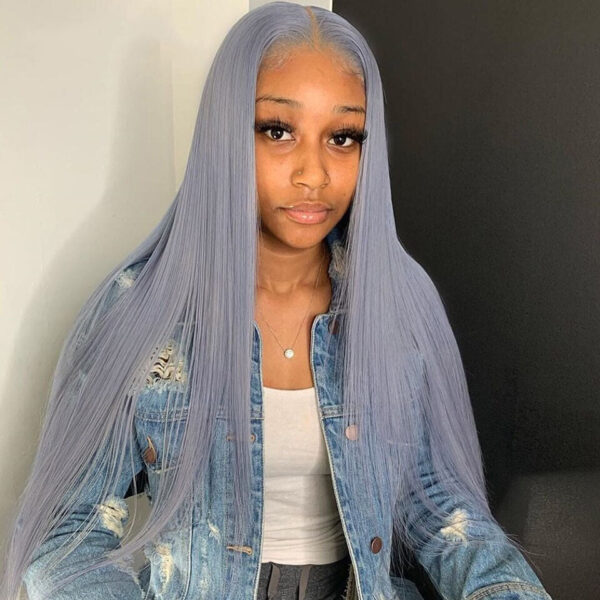 Cranberry 13X4 Lace Frontal Wig Remy Bone Straight Wigs Silver Grey Human Hair For Women Pre Plucked Transparent Lace Wigs