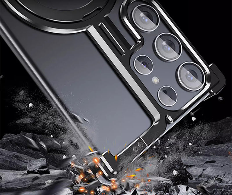 Samsung Magsafe Series | Metal Frame Anti-Fall Magnetic Holder Mobile Phone Case - onlinemegasale.com