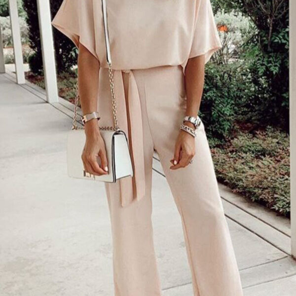 Chic Women's Relaxed Fit Round Neck Jumpsuit