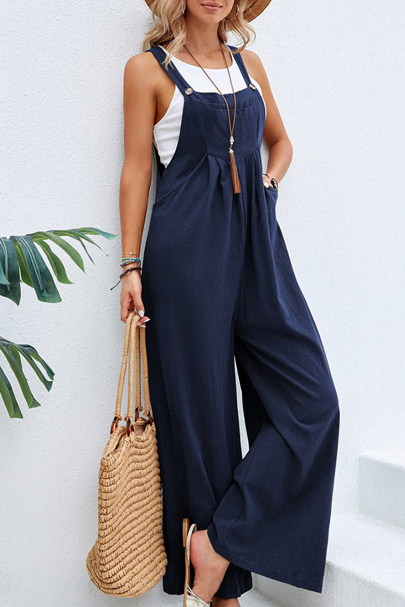 1677662842753115 Chic Women's Wide Neck Spaghetti Strap Jumpsuit - onlinemegasale.com