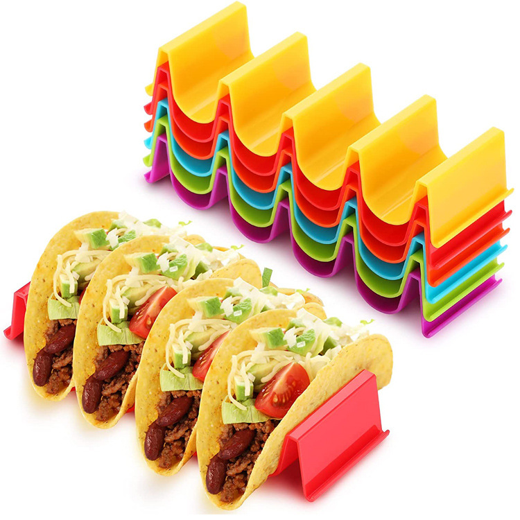 1/6pcs Vibrant Wave Taco Tray Holder - onlinemegasale.com