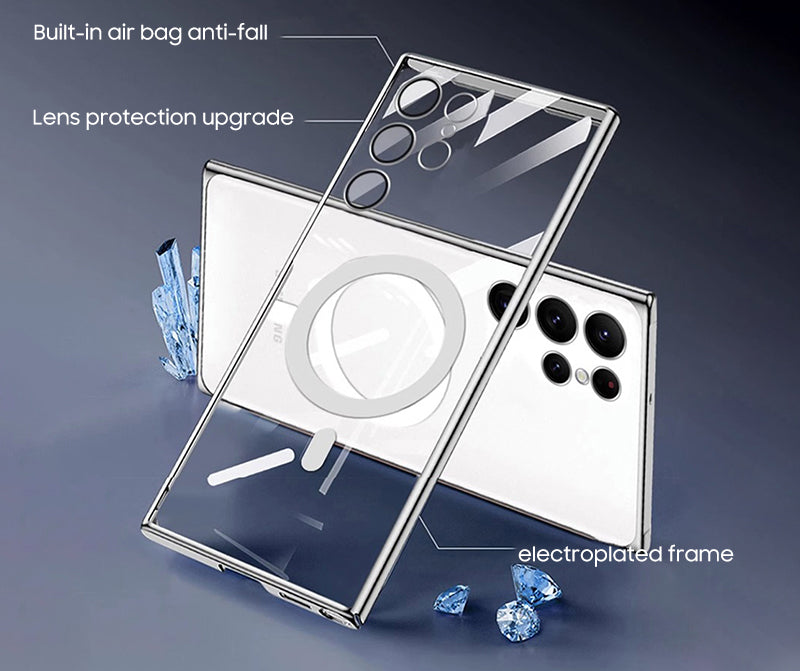 Samsung Magsafe Series | Transparent Electroplating Mobile Phone Case - onlinemegasale.com