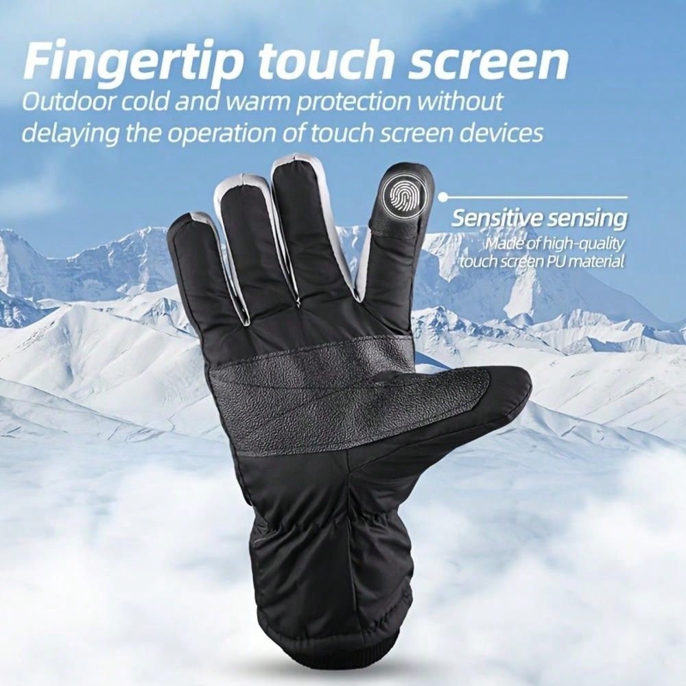 Waterproof Warm Ski Gloves, Suitable For Winter Cycling, Skiing, E-Bike Riding, Thick Outdoor Gloves, Winter Gloves - onlinemegasale.com