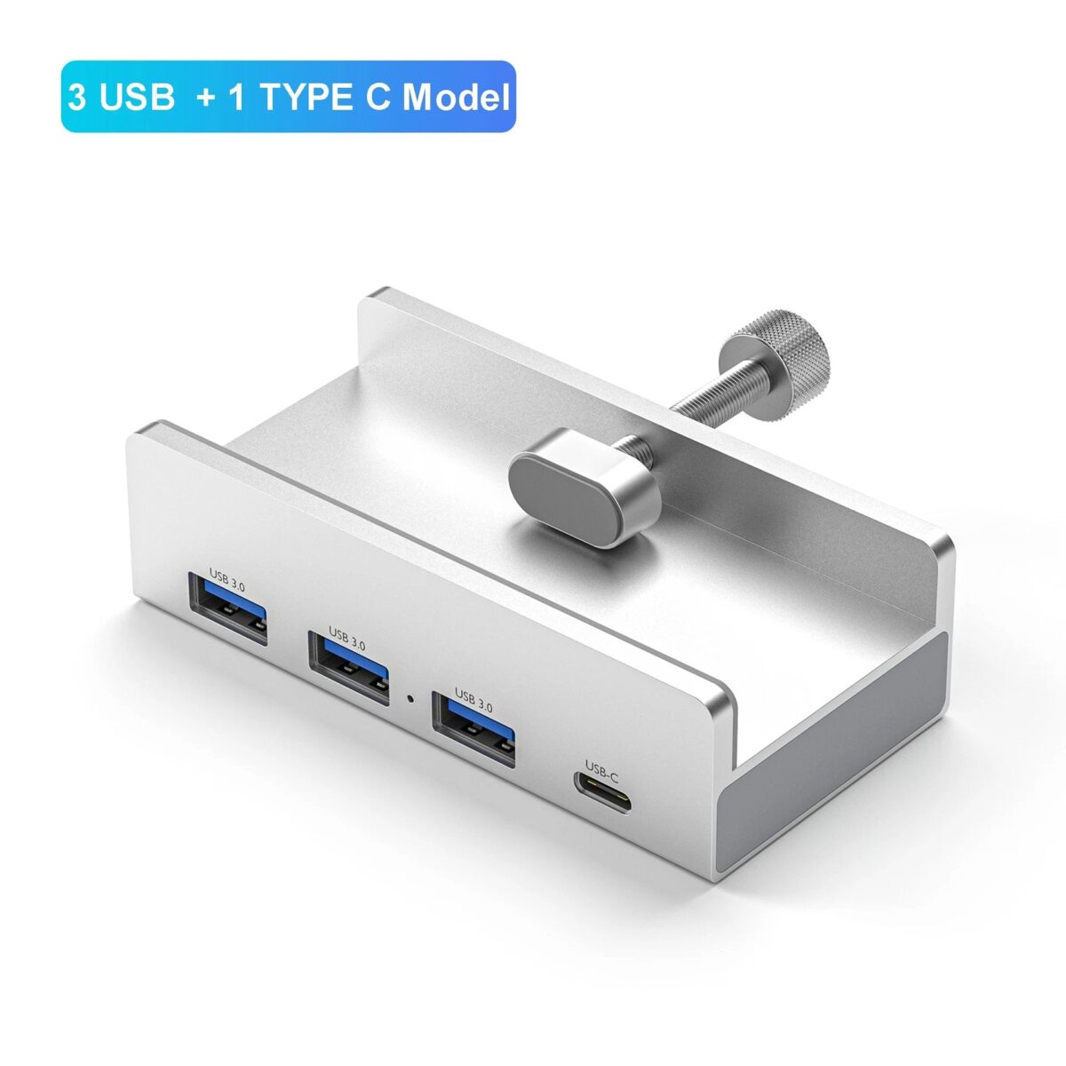 6-IN-1 Black Clip Dock 5Gbps USB 3.0 HUB Aluminum Alloy External Multi USB Splitter Adapter for Laptop Desktop - onlinemegasale.com